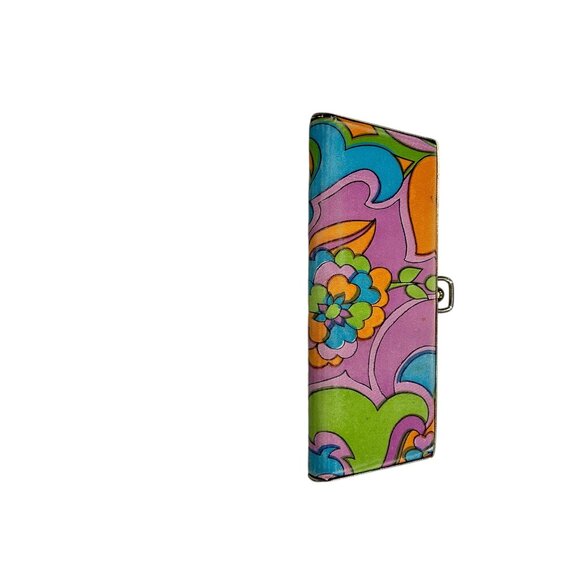 Vtg Floral Mod Mele Wallet 60s Psychedelic Hard Case Retro Hippie Colorful Mini - Picture 4 of 8